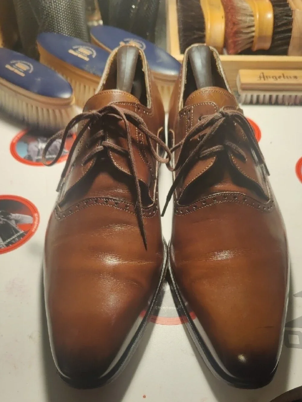 Mezlan Brown Leather Derby Oxfords